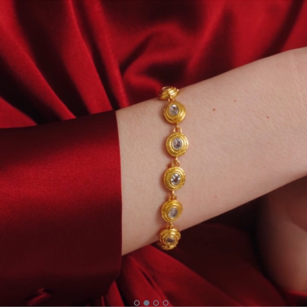 Julie Vos Gold and Clear Crystal Link Bracelet - Picture 4 of 6